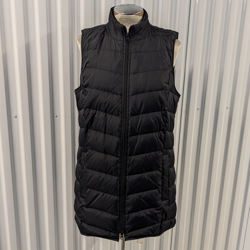 J JILL mid length down puffer vest M